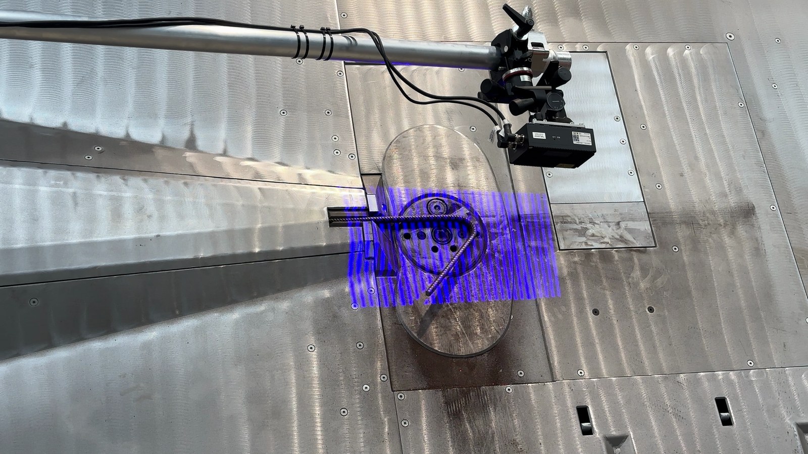 Toggle RLS structured-light scan of a rebar assembly on the cut-and-bend line
