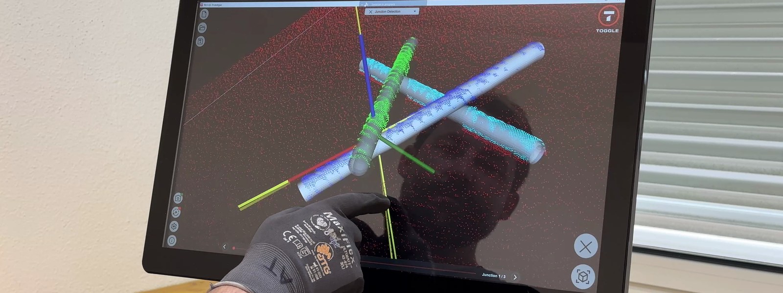 Junction detection in a rebar assembly
